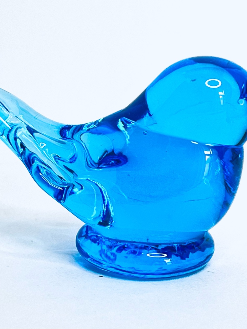 Leo Ward Bluebird of Happiness Signed 1990 Art Glass Bird Figurine Vintage - Picture 3 of 10